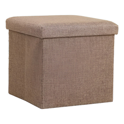 Banco Puff Baul Plegable Cuadrado  38x38x38cm. Marrón