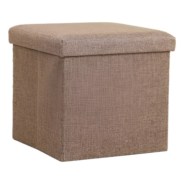 Banco Puff Baul Plegable Cuadrado  38x38x38cm. Marrón