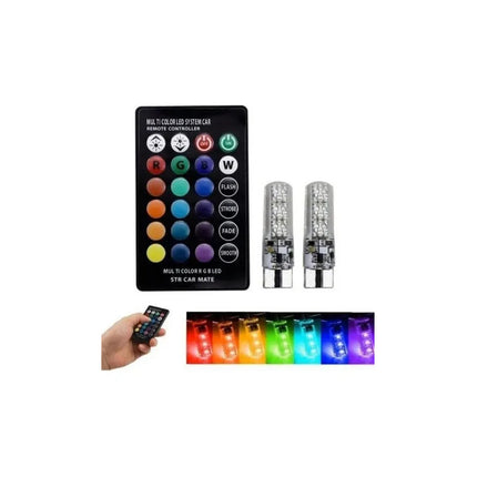 Kit Lamparas Led Auto T10 12v Control Multicolor T10 Rgb