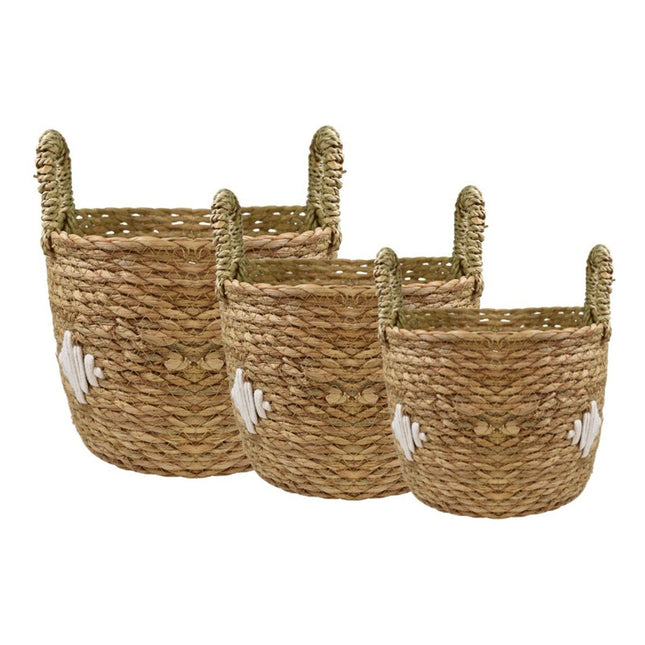 Cestas Tejidas De Ratán Con Rombos X3 Unidades Chw02415 S