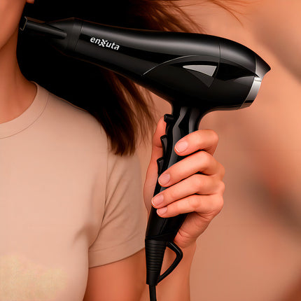 Secador De Pelo Enxuta 2300w 2 Vel. Y 3 Niveles Temperatura Negro