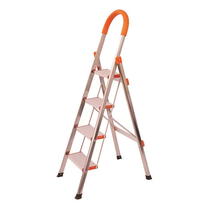 Escalera Plegable Metálica 4 Escalones Naranja V