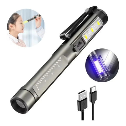 Linterna Led Médica Diagnóstico Recargable Usb-c 3 Luces V