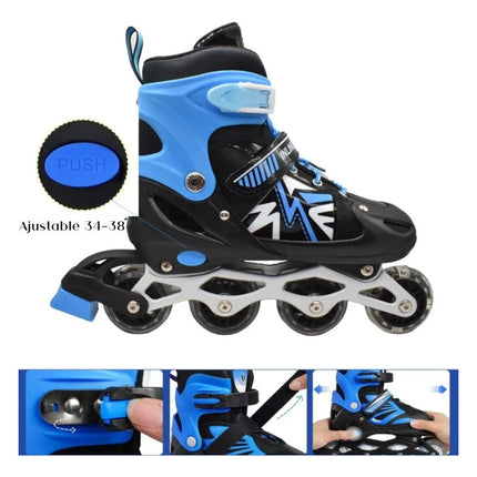 Patines Roller Ajustables Azul 34-38 Sp38936 34-38 Azul