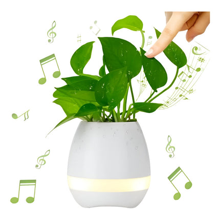 Parlante Bluetooth Mini Maceta Sistema Touch Piano Y Led X