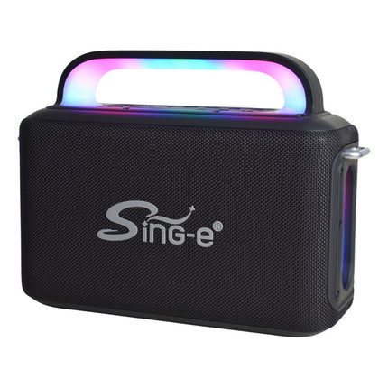 Parlante Bluetooth Karaoke Con Micrófonos Y Luces 12000mah. Negro