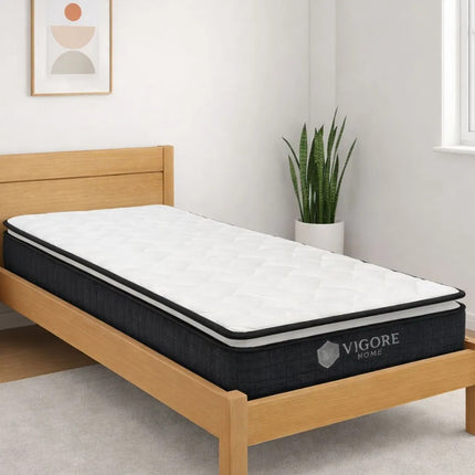 Colchon De Espuma Comprimida Pillow Top  Resortes 1 Plaza
