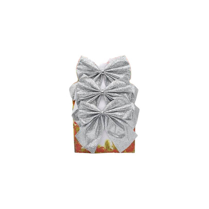 Moñas Navideñas X 3 Unidades 10x12cm. Gris