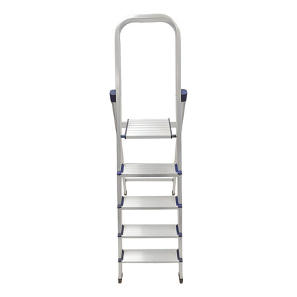 Escalera De Aluminio 5 Escalones 120kg Gris