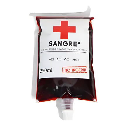 Bolsa De Sangre 250ml Con Manguera Halloween