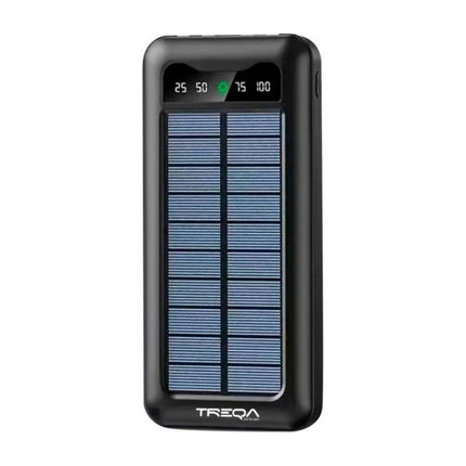 Power Bank Solar Treqa 10000 Mah Micro Usb, Tipoc C, Lightni Negro