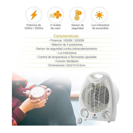 Caloventilador Vigore  Frio Calor 2000w Estufa Electrica Variado