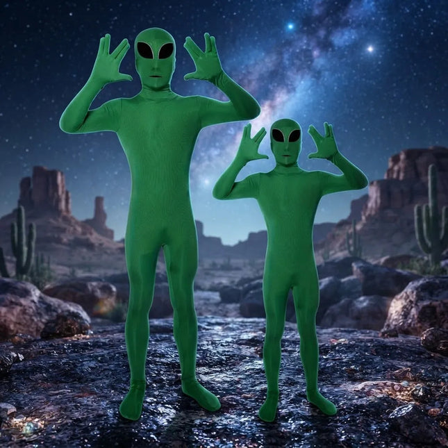 Disfraz De Alien  Niño Fiestas Temáticas Halloween Verde L