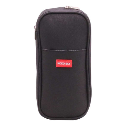 Cartuchera Doble Compartimiento Y Cierre Negro Negro