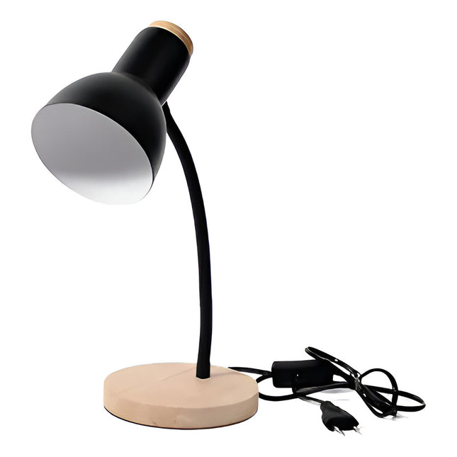 Lampara De Escritorio Brazo Flexible Con Base Madera 220 V Z Z