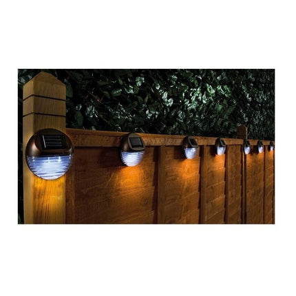 Lampara Solar Redondo Con  Sensor Celula Luz Farol  Blanco Blanco Frío