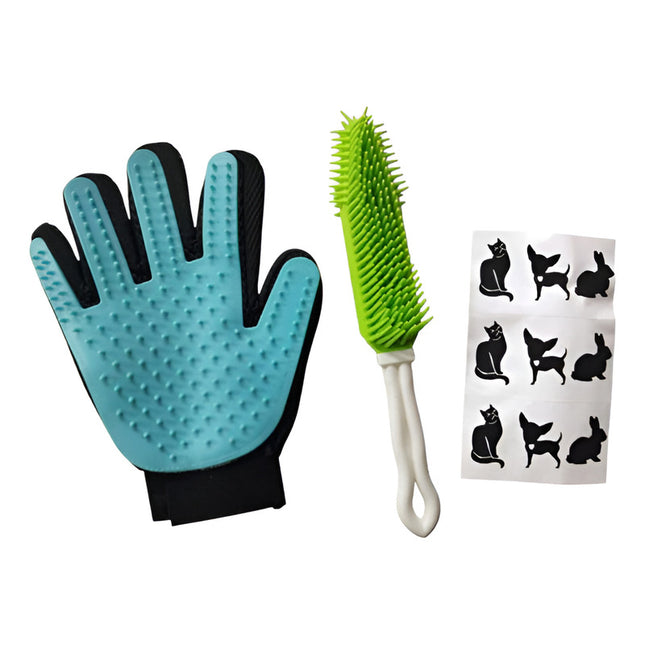 Guante Y Cepillo Magnético Quita Pelo Pelusa + Stickers X