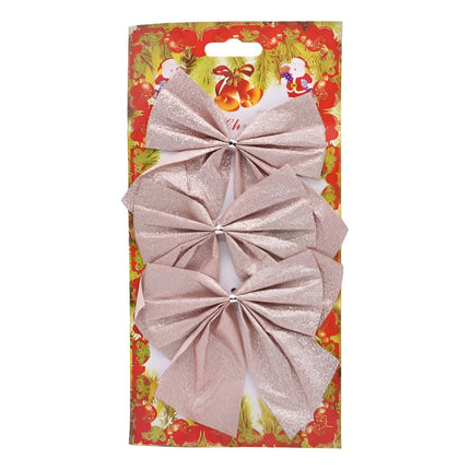 Moñas Navideñas X 3 Unidades 10x12cm. Rosa