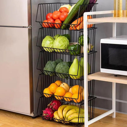 Carrito Organizador 4 Canastos Apilables Con Ruedas