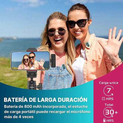 Microfono X2 Solapero Base De Carga Usb-c + iPhone Negro Negro