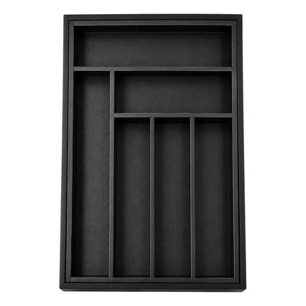 Organizador De Cubiertos De Madera Bamboo Calidad Negro
