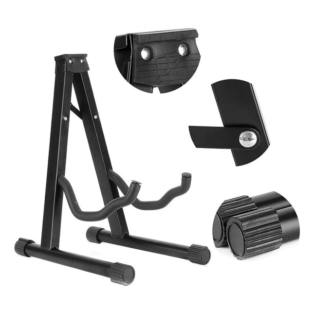 Soporte Pie Plegable Guitarra Bajoacústicaeléctricacriolla Negro