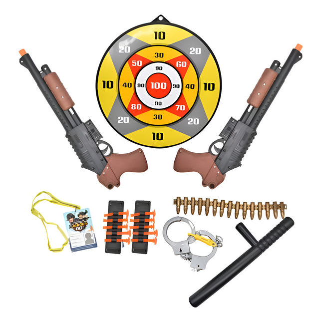 Juego De Tiro Al Blanco Con Pistolas Y Accesorios 34x12cm X
