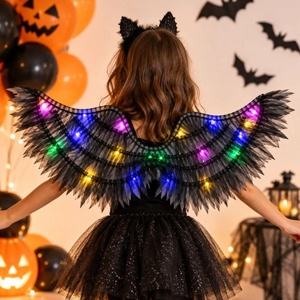 Alas Con Luces Para Disfraz Negro