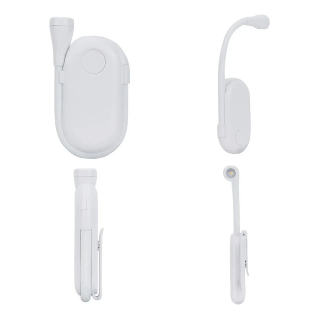 Mini Lampara De Escritorio Con Clip Para Leer Blanco V