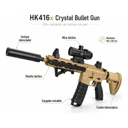 Rifle Recargable Con Balines De Hidrogel Y Mira Sp38989 V