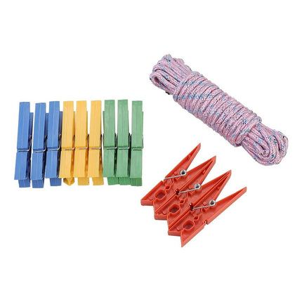 Cuerda De Ropa  5 Metros Con 12 Palillos