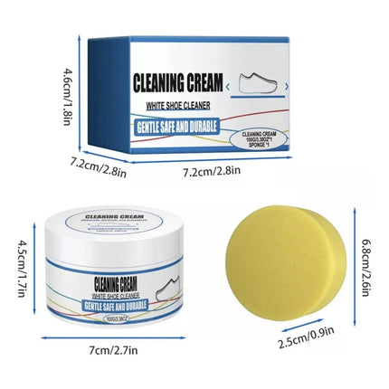 Crema Pomada Blanqueadora De Zapatos Limpieza Con Esponja