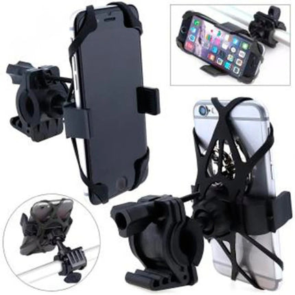 Soporte Bicicleta/moto Para Celular Con Agarre Silicona Adic Negro