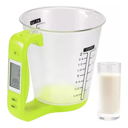 Taza Medidora Digital Con Termómetro 600 Ml Cocina De Pilas V