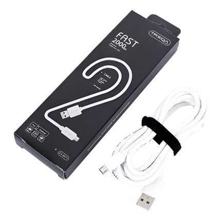Cable Micro Usb  V8 2 Metros Cargador / Datos  Blanco