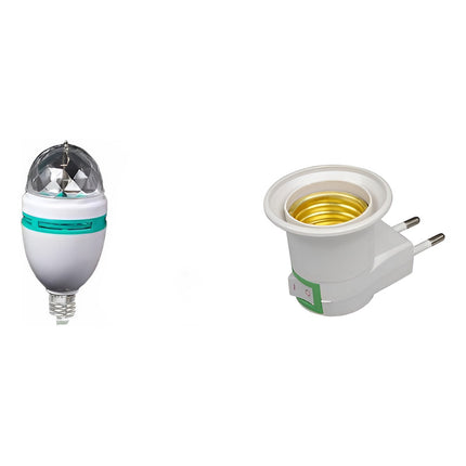Lampara Led Giratoria Fiestas + Portalampara Con Interruptor