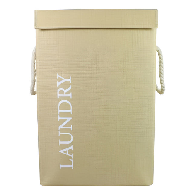 Canasto De Tela Para Ropa 54x36x32cm. Laundry Beige Lisa