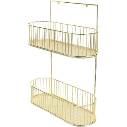 Organizador 2 Niveles Para Colgar Metalizado Dorado  Dorado