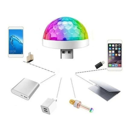 Luz Giratoria Rgb V8 Para Celular Entrada Usb Con Adap V8
