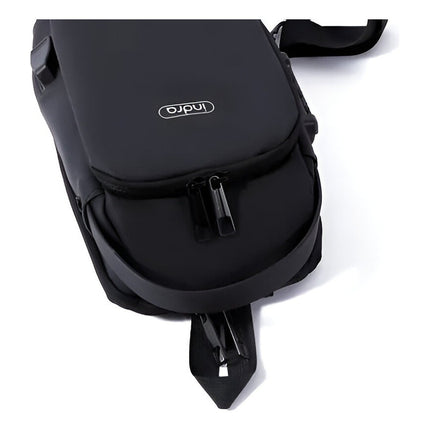 Bolso De Hombro Antirrobo Impermeable Indra Calidad  Negro Liso
