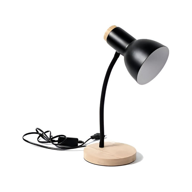 Lampara De Escritorio Brazo Flexible Con Base Madera 220 V Z Z