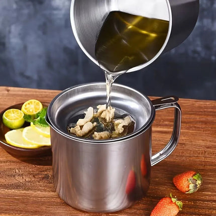 Jarra Filtro Colador Para Aceite Quita Residuos De Frituras Gris