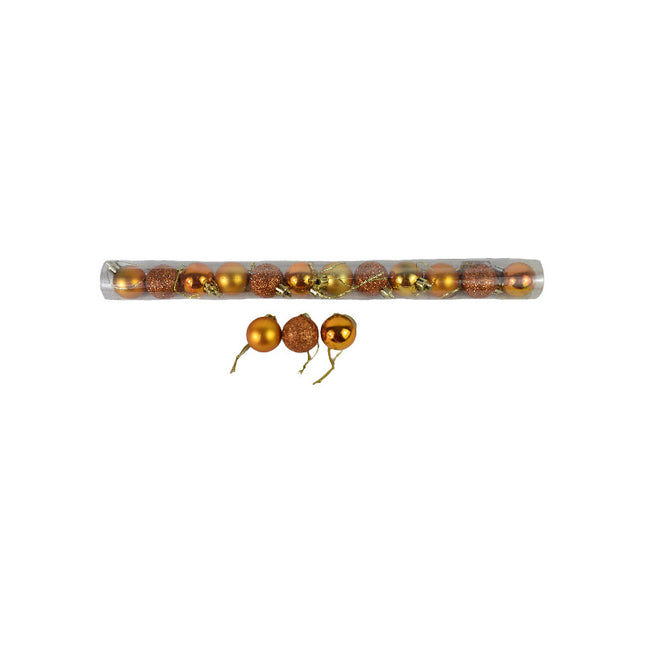Bolas De Navidad 7cm  X12 Unidades Tubo Ccm00243 Naranja