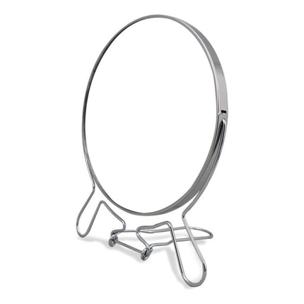 Espejo Redondo Doble  Con Soporte De Metal Aumento X5 15 Cm Cromado