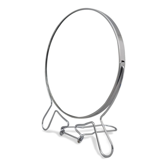 Espejo Redondo Doble  Con Soporte De Metal Aumento X5 15 Cm