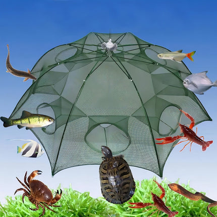 Trampa Automática Para Peces Con Red De Pesca De 12 Bocas Verde