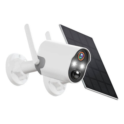 Camara Wi Fi Exterior Con Panel Solar  Blanco