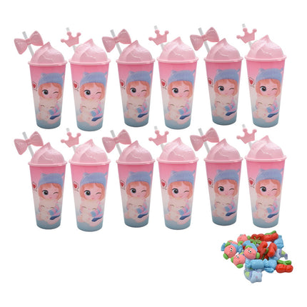 Vaso Con Tapa Y Sorbito 600 Ml X 12 Unidades Varios Vaso