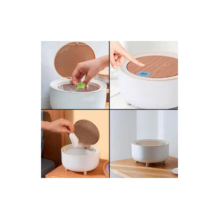 Papelera Mini Tapa Táctil Recipiente Residuos B