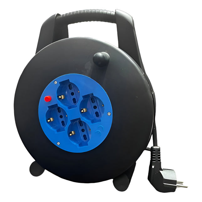 Alargue Con Enrrollador 10 Metros Negro